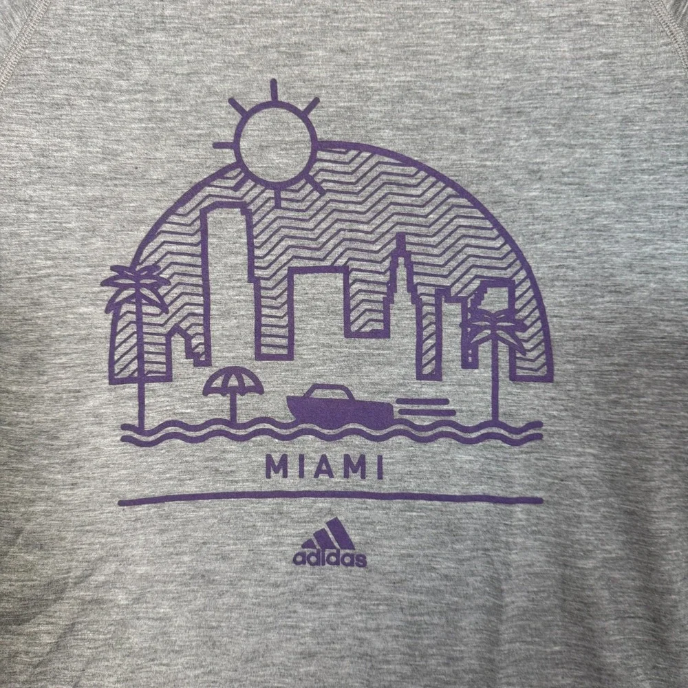 Adidas Shirt Adult‎ Small Gray Tshirt Miami City Performance Ultimate Tee NEW